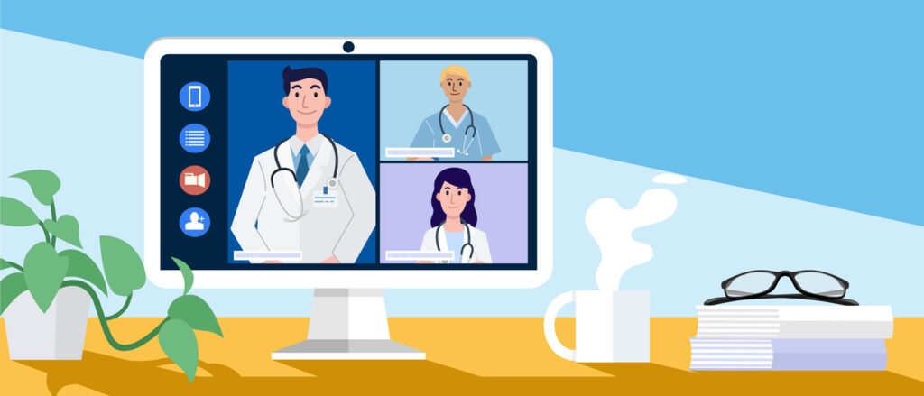 Pharmaceutical Professionals in an Online Meeting