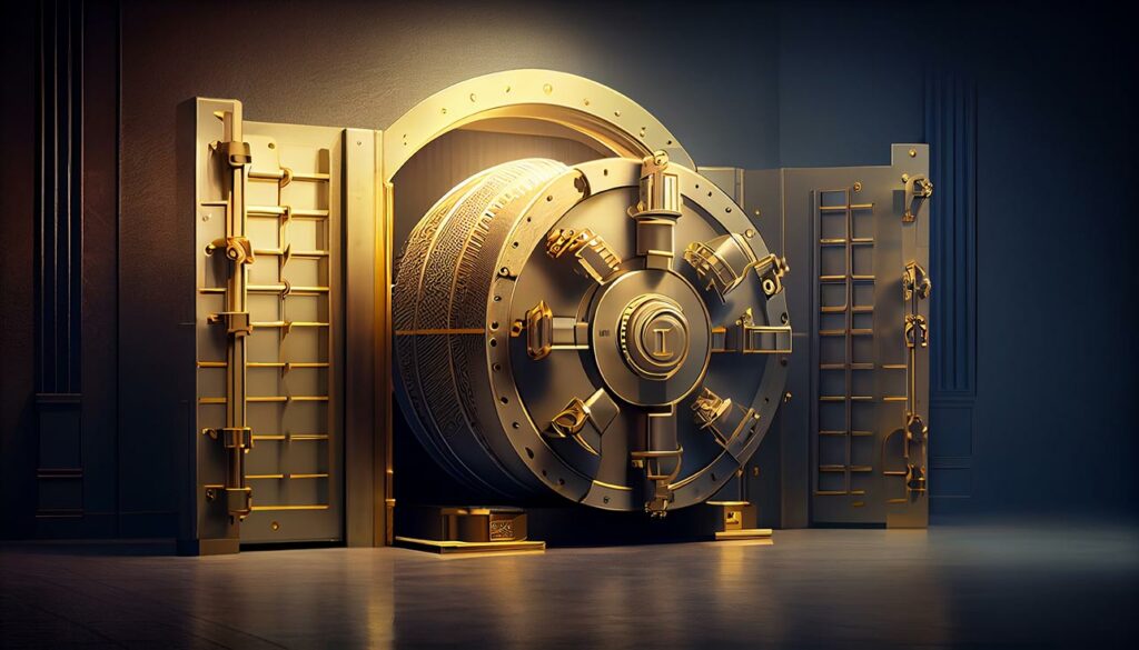 A bank vault representing user privacy.